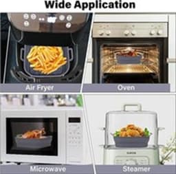 XL Airfryer siliconen vierkant mandje– Heteluchtfriteuse siliconen bakvormen - Airfryer accesoires – Heteluchtfriteuse siliconen bakvormen – Airfryer accessoires — thumbnail 3