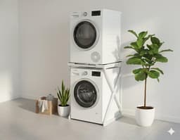 Wasmachine Kast - Wasmachine Verhoger- Metaal - Wit - Universeel Wasmachine en Droger Kast - Wasmachine Ombouw - Wasmachinerek - Wasmachine Sokkel- Robuust - Stabiel - Stevig - Anti Vibratie — thumbnail 8