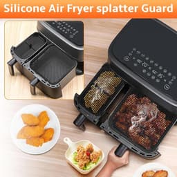 Cosensi - Siliconen spatbescherming accessoires voor Airfryer - 2 stuks in set - Geschikt voor Philips Airfryer 3000 Dual Basket NA350 en 5000 Series - Stoom Airfryer accessoires - Siliconenvorm spatbescherming — thumbnail 5