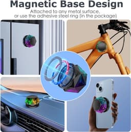 Draadloze zuignap Bluetooth-speaker - Huishoudelijk, bureau, outdoor en autogebruik met kleurrijke lichteffecten - Draagbare telefoonhouder — thumbnail 5