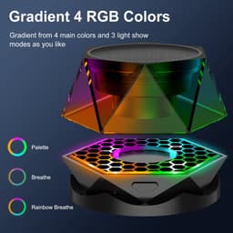 Draadloze zuignap Bluetooth-speaker - Huishoudelijk, bureau, outdoor en autogebruik met kleurrijke lichteffecten - Draagbare telefoonhouder — thumbnail 3