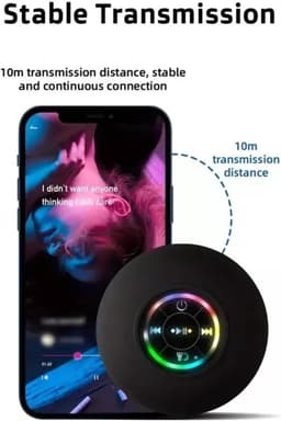 Bluetooth Luidspreker Douche Speaker - Met LED Licht en Zuignap - Waterdichte Mini Speaker - Bluetooth Douche Speaker - Draadloze Draagbare Mini Hoorn Speaker Zuignap - Bass Stereo Trompet - Handsfree Bellen - Voor Douche Thuis en Buiten — thumbnail 6
