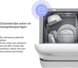 AMA® Mini Vaatwasser - Tafelvaatwasser - Vaatwasser - Wit - 43.5x43.5x44cm — thumbnail 9