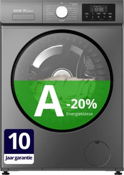 RYER CoreWash - Wasmachine - 8kg - 15 programma’s - 1200 toeren - Energieklasse A-20% - Voorwas met Stoom & Trommelreiniging - 75 dB - Antraciet - 2026 Model - 10 jaar garantie op motor — thumbnail 1