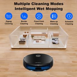 LIECTROUX C7 Robotstofzuiger met Dweilfunctie 2-in-1, 6000Pa Sterke Zuigkracht, WiFi/App & Afstandsbediening, Compatibel met Alexa en Google Assistant, Geschikt voor Dierenharen, Tapijt en Harde Vloeren — thumbnail 10