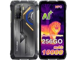 Smartphone Blackview ROCK 3 - 24GB RAM - 256GB ROM - 4G - Android 16 - 6.78inch 120Hz - 10000mAh - 108MP camera - BT5.2 - IP69K - NFC - OTG - GPS - Zwart