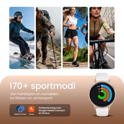 Maoo Ventura 2 - GPS Smartwatch Dames - AMOLED - Siliconen, Leren en Sportbandje - Stappenteller - Hartslagmeter - Slaapmonitor - Belfunctie - AOD - Multisport - Geschikt voor Android en iOS - Rosé Goud en Wit — thumbnail 9