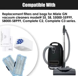 Geschikt voor Miele C2 C3 S5 S8 SF-HA 50-serie stofzuigers HEPA-filter 3D Airclean GN stofzak motorbeschermingsfilter — thumbnail 6