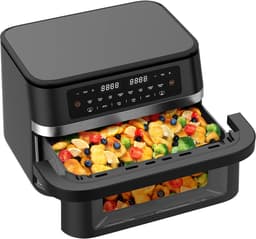 Dewelling Dual Zone Airfryer DUAF-LR-100A – 2950W – 11L XXL Heteluchtfriteuse – Uitneembare Scheidingswand - Zichtvenster — thumbnail 1