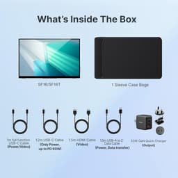 MINIX SF16 16” Portable Monitor - Touchscreen - IPS Beeldscherm - Inclusief Beschermhoes - Full HD - sRGB - HDMI - Zwart — thumbnail 2