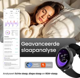 Maoo Ventura 2 - GPS Smartwatch Dames - AMOLED - Siliconen, Leren en Sportbandje - Stappenteller - Hartslagmeter - Slaapmonitor - Belfunctie - AOD - Multisport - Geschikt voor Android en iOS - Zwart — thumbnail 6