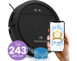 Hendriqs® Robotstofzuiger met Dweilfunctie en Laadstation - Geschikt voor Huisdieren - Tot 243 Minuten Accuduur & Krachtige Zuigkracht - Elektrische Stofzuiger Robot - Dweilrobot - Vacuum Cleaner