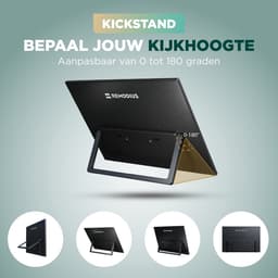 Remodius® Portable Monitor - 13 Inch 2K - Ultralicht en Superdun - Draagbare Monitor voor Laptop met Ingebouwde Kick-Stand - USB-C & Mini HDMI - Extra Tweede Scherm - Plug & Play — thumbnail 4