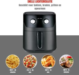 Florixa® Airfryer xl - Airfryer xxl - Heteluchtfriteuse - Zwart- 38cm x 29cm x 33cm — thumbnail 3