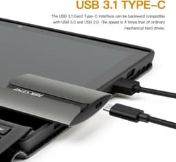 Externe SSD 1TB USB 3.1 Type-C | Draagbare Mini Harde Schijf tot 560 MB/s — thumbnail 5