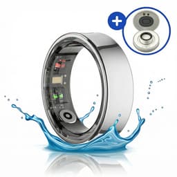 SyncGear Smart Ring - Slimme Ring voor Heren & Dames Met Oplaadcase - Menstruatiecyclus - Activity Tracker - SpO2 - Stappenteller - Hartslagmeter - Nederlandse App - Maat 9 (Europese Maat 59) - Kleur: Zilver — thumbnail 1
