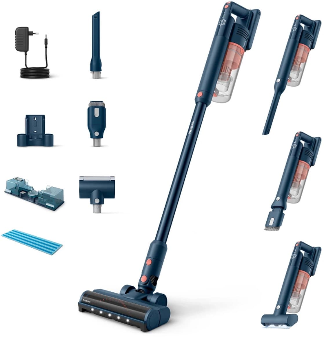 Philips 5000 Serie XC5142/01 Steelstofzuiger – Draadloos – Krachtige Zuigkracht – 2-in-1 Handstofzuiger – LED Zuigmond – Lange Accuduur — afbeelding 1