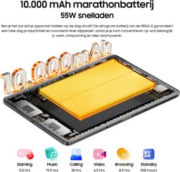 Blackview MEGA 12 - Tablet - Gaming Tablet - Android 16 - 12.2 inch - 36GB RAM - 256GB ROM - 5G Tablet - 10000mAh - Grijs — thumbnail 7