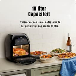 Core® Airfryer xl - Airfryer xxl - Heteluchtfriteuse - Zwart- 31cm x 31cm x 38cm — thumbnail 4