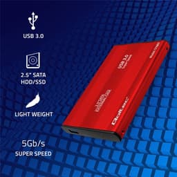 Qoltec Externe Harde Schijf Behuizing HDD/SSD 2.5'' SATA3 | USB 3.0 | Rood. — thumbnail 1