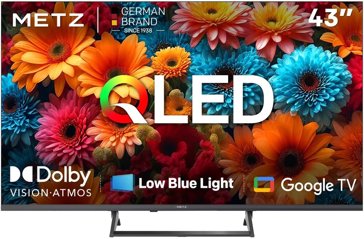 METZ 43MQF7500Z QLED TV 43 inch – 4K UHD – Smart Google TV – HDR10 – Dolby Audio – WiFi – Triple Tuner — afbeelding 1