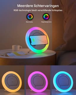 Bluetooth-luidspreker - Nachtlampje- Draadloos Oplaadstation - Telefoonhouder -Slaapkamer En Kinderkamer — thumbnail 3