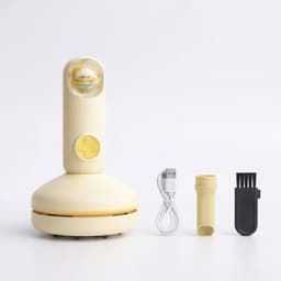 Mini bureaustofzuiger - Draadloze bureaustofzuiger - Stofzuiger - USB oplaadbaar - Twee windsnelheden - Geschikt voor kantoor, thuis en in de auto - 15x8,5 cm - Geel — thumbnail 1