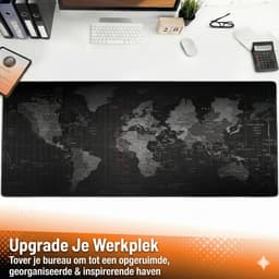 Olivivo® Muismat Wereldkaart - Gaming Mousepad XXL - Onderlegger - Grote Muismat - 90x40 CM - Bureaulegger - Toetsenbord - Anti Slip - Waterproof - Desktop mat — thumbnail 6