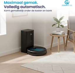 CleanWise Hans Robotstofzuiger met Dweilfunctie & Automatisch Leegstation – 90 dagen handsfree – Nederlands Product – Dweilrobot – LiDAR Navigatie – 7000 Pa – HEPA 14 Filter – Tapijtherkenning – No-Go Zones – Voor Huisdierharen — thumbnail 4