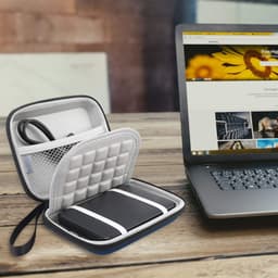 Ynkkvre - Harde Schijf Draagtas - Opberghoes - Powerbank Organizer - Waterafstotende Beschermhoes - Schokbestendig Ontwerp Voor 1-6 TB 2.5" HDD/SSD - 1 Stuk - Blauw — thumbnail 4