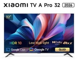 Xiaomi TV A Pro 2026 32 inch (81 cm) - QLED - Smart TV met Google TV - Google Assistant spraakbediening - Dolby Audio & DTS:X - HDMI 2.1 - CI+ slot - Google Cast
