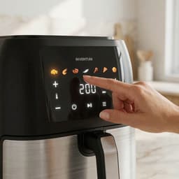 Inventum GF801HLDB Airfryer XXL - 8L - 7 programma's - 80-200 °C - Tot 6 personen - Zwart/RVS — thumbnail 5