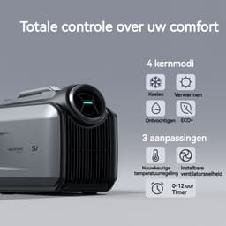 Draagbare buitenairco CYBERTAKE- 5100BTU - Mobiele Airconditioner met Verwarming 6100BTU - Camping Airco 12V 24V 48V - Stil ≤55dB - Caravan Airco met App & Afstandsbediening - Energiezuinig ECO Mode - 480x260x356mm - Outdoor Koeler — thumbnail 2