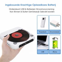 TBL 2026 Retro Discman – Draagbare CD-speler met Bluetooth 5.2 & Ingebouwde Speaker – 2000mAh Oplaadbaar – FM-Transmitter voor de Auto – Ondersteunt USB-stick – A-B Repeat — thumbnail 7