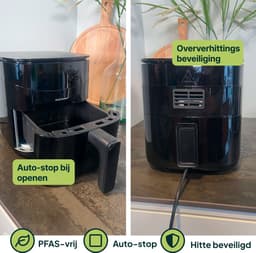Vivid Green Airfryer 3L – 2 tot 3 Personen – PFAS-vrij – 8 Programma’s – Digitaal Display — thumbnail 7
