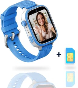 AngelTech Ultra GPS Horloge Kind Met Simkaart 4G – SOS knop – Smartwatch Kinderen – Whatsapp - HD Camera en Videobellen – Smartwatch Kind – GPS Tracker Kind – Smartwatch Kids - Elke polsmaat - Blauw — thumbnail 1