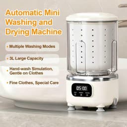 Wit Mini Wasmachine 3-in-1 - Draadloos met Centrifuge - Voor Onderkleding & Babykleding - Ideaal voor Reizen, Dorms en Appartementen — thumbnail 5