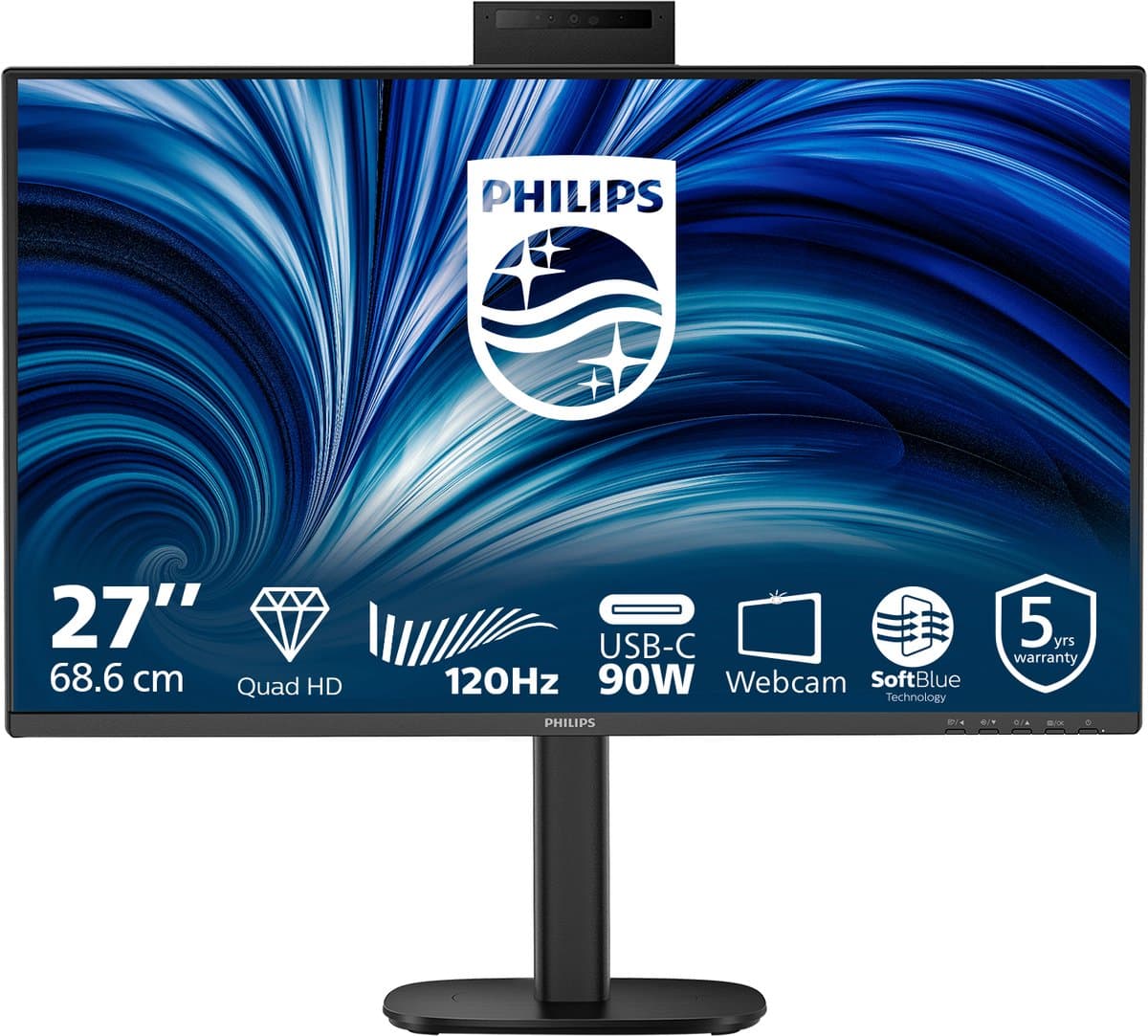 Philips 3000 series 27B2U3601H/00 computer monitor 68,6 cm (27") 2560 x 1440 Pixels Quad HD LCD Zwart — afbeelding 1