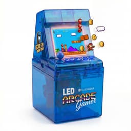 Mini Arcade Machine met 240 Arcade Games - Coole LED Verlichting - Inklapbaar - Geen Internet Nodig - Retro Game Console - Gaming Spelcomputer - Reisspelletjes - Vakantie Speelgoed - Cadeau voor Jongens en Meisjes - Vanaf 6 Jaar - Blauw - Silvergear — thumbnail 8
