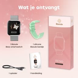 Bizoule Smartwatch Beso - Smartwatch Dames & Heren - Zilver - AMOLED Full HD Scherm - 40mm - Horloge met Belfunctie - Bloeddrukmeter - Stappenteller - Android en iOS — thumbnail 6