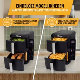 Tristar FR-9074 - Stack airfryer XXL - 9L - 2 onafhankelijke kookzones - Dubbele gestapelde lades - 8 kookprogramma's - 2400W - PFAS-vrij - Bespaart 45% Ruimte - 6 personen — thumbnail 8