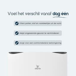 Vibrix PureFlow50 Luchtreiniger / Air Purifier – HEPA H13 + koolstoffilter – 350 m³/u – Voor kamers tot ca. 50 m² – Ionisator – App-bediening – Zeer stil met slaapstand – Luchtkwaliteitindicator — thumbnail 2