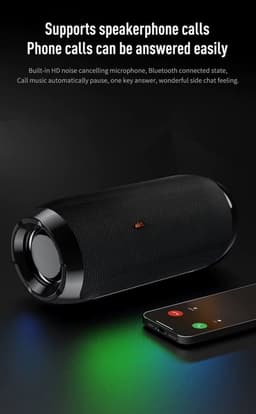 Premium Draadloze Bluetooth Speaker V5.3 Wireless Speaker-Draadloze Luidspreker Stereo Sound Draadloze Luidspreker – Waterdicht IPX7 – 10-15 Uur Batterij – Mini Outdoor Speaker – FM Radio – AUX & TF/SD – 5-10W Krachtig– (zwart)Draagbare Speaker — thumbnail 6
