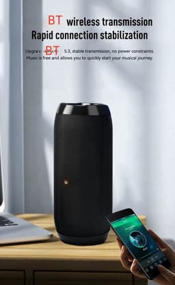 Premium Draadloze Bluetooth Speaker V5.3 Wireless Speaker-Draadloze Luidspreker Stereo Sound Draadloze Luidspreker – Waterdicht IPX7 – 10-15 Uur Batterij – Mini Outdoor Speaker – FM Radio – AUX & TF/SD – 5-10W Krachtig– (zwart)Draagbare Speaker — thumbnail 3
