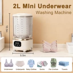 Draagbare wasmachine, ultrasone wasmachine voor lingerie, kleine wasmachine, compact ontwerp, geschikt voor het wassen van bh's, sokken en kleine kledingstukken, ideaal voor thuis, op reis en buitenactiviteiten (wit). — thumbnail 7
