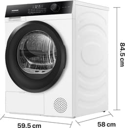 Heinner HHPD-HMK80IVFC+++ Warmtepompdroger 8 kg – Inverter Motor – Touch Control – Trommelverlichting – Baby Care & Wolprogramma – Schoenenrek – Wit – 5 Jaar Garantie — thumbnail 5