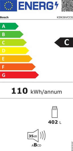 Bosch KSN36VCCG - Serie 4- Kastmodel koelkast - Extra veel inhoud 402L - Zeer stil - Nooit meer ontdooien met Total No Frost - VitaFresh XXL 0°C: houd etenswaren langer vers met extra ruime vershoudlades -Zwart — thumbnail 2
