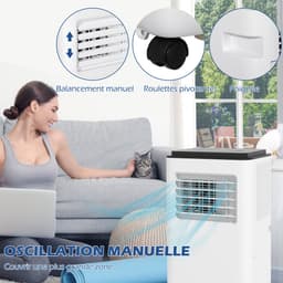 HOMCOM - Draagbare airconditioner - ABS - 33x28x70,4 cm - Wit — thumbnail 7