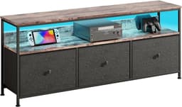 Stijlvol TV-meubel met LED-verlichting en 3 Opbergvakken voor 55 Inch Televisie — thumbnail 6