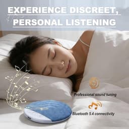 Slaapsprekers - Bluetooth - Ultra Dun (1.1 cm) - Kussen Speaker met Timer - 20-48 uur Accu - Witte Ruis - Voor Beter Slapen - Draadloos - Blauw — thumbnail 4